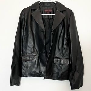 Margaret Godfrey Genuine Black Leather Jacket Vintage Size Small